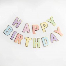 Гірлянда "Happy Birthday" друковані літери макарун №16223(12)