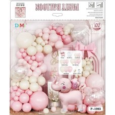 Набір кульок повітр. для фотозони "Рожевий слон" №QQL-1983(10)