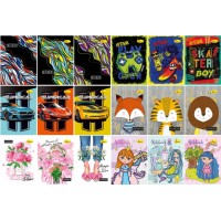 Блокнот пруж. верх. А6 40арк. кліт. карт. глітер "Апельсин" №АП-1601(10)(20)