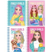 Блокнот пруж. бок. В6 64арк. "Only Girls Planner" з наліпками №LS-01/Апельсин/(12)