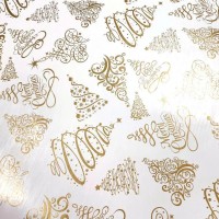 Папір пакувальний бронза 70х100см Різдвяні ялинки №173/Б-720/Фоліо(220)