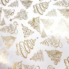 Папір пакувальний бронза 70х100см Різдвяні ялинки №173/Б-720/Фоліо(220)