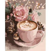 Картини по номерах акрил. "Новорічне капучіно з фарбами металік" 40х50см №KHO5743/Ідейка/