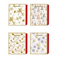 Пакет подарунковий "Buromax" 26х32х10см Новий Рік тиснення фольгою BM.2000119(12)