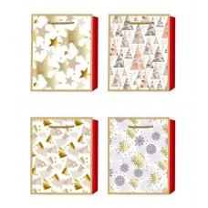 Пакет подарунковий "Buromax" 26х32х10см Новий Рік тиснення фольгою BM.2000119(12)