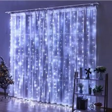 Гірлянда-штора електрич. Роса 400LED USB,20ліній,реле 8режимів,білий L-3мH-2м№1932-03u(50)