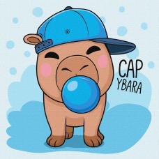 Картини по номерах акрил. для дітей "Капібара і жуйка" 30х30см №KHO1293/Ідейка/