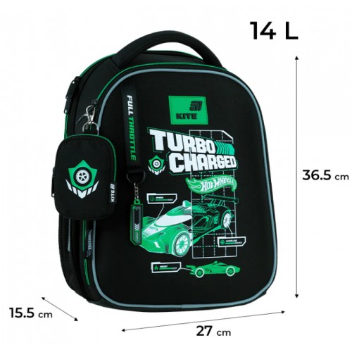 Рюкзак каркасний "Kite" Education 555 Hot Wheels 2від.,3карм. №HW26-555S(4)