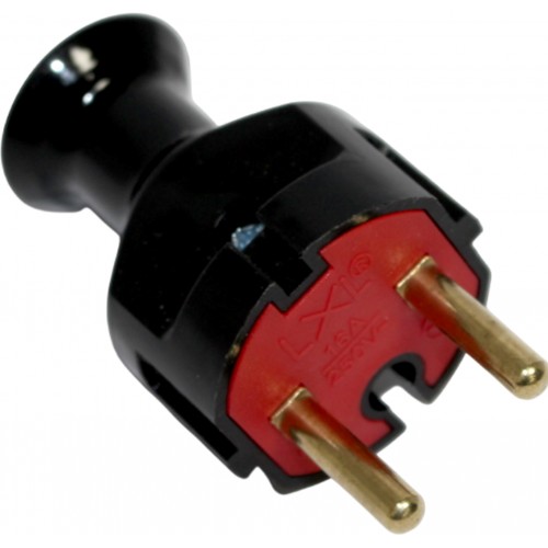 Вилка штепсельна кутова 16A чорна №LXL 126BL
