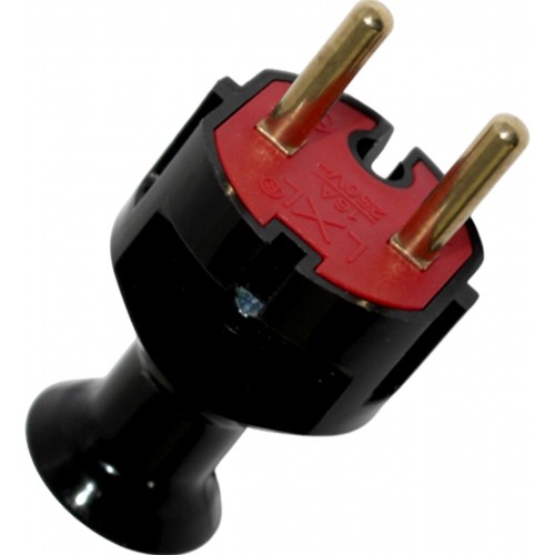 Вилка штепсельна кутова 16A чорна №LXL 126BL