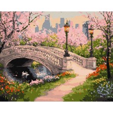 Картини по номерах акрил. "Весняний парк" 30х40см №KHO3663/Ідейка/