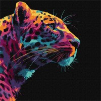 Картини по номерах акрил. "Яскравий леопард" 30х30см №KHO6824/Ідейка/