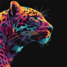 Картини по номерах акрил. "Яскравий леопард" 30х30см №KHO6824/Ідейка/