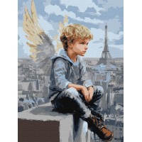 Картини по номерах акрил. "Хлопчик-янгол" 30х40см №KHO8684/Ідейка/