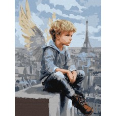 Картини по номерах акрил. "Хлопчик-янгол" 30х40см №KHO8684/Ідейка/