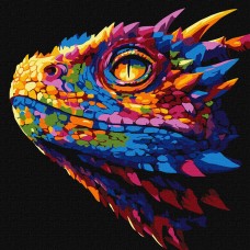 Картини по номерах акрил. "Яскравий дракон" 30х30см №KHO5178/Ідейка/