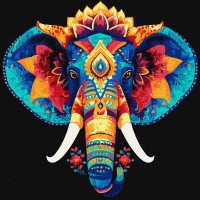 Картини по номерах акрил. "Загадковий слон" 30х30см №KHO5179/Ідейка/