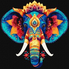 Картини по номерах акрил. "Загадковий слон" 30х30см №KHO5179/Ідейка/