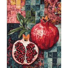 Картини по номерах акрил. "Червоний гранат" 40х50см №KHO5204/Ідейка/