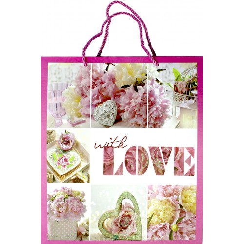 Пакет подарунковий папер. 26х32х12см 3D №514-M/461681/Leader/(12)