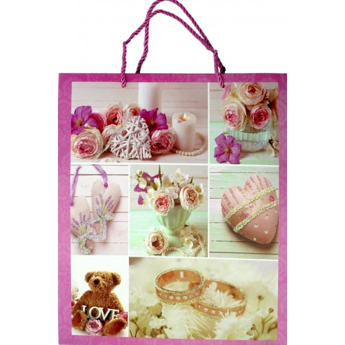 Пакет подарунковий папер. 26х32х12см 3D №514-M/461681/Leader/(12)