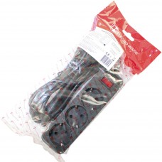 Мережевий фільтр "Electro House" 3гнізда 3м+вимик.+зазем. чорний 10A №EH-NFB-3.3(20)