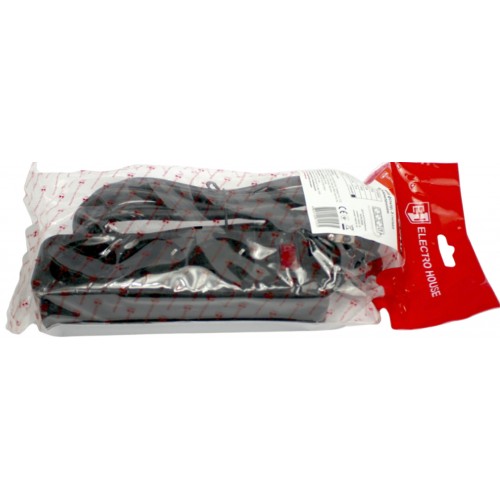 Мережевий фільтр "Electro House" 3гнізда 3м+вимик.+зазем. чорний 10A №EH-NFB-3.3(20)