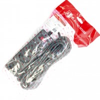 Мережевий фільтр "Electro House" 3гнізда 5м+вимик.+зазем. чорний 10A №EH-NFB-3.5(20)