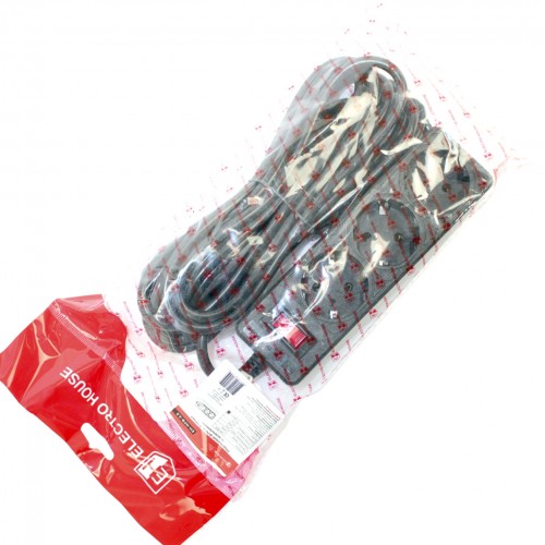 Мережевий фільтр "Electro House" 3гнізда 5м+вимик.+зазем. чорний 10A №EH-NFB-3.5(20)