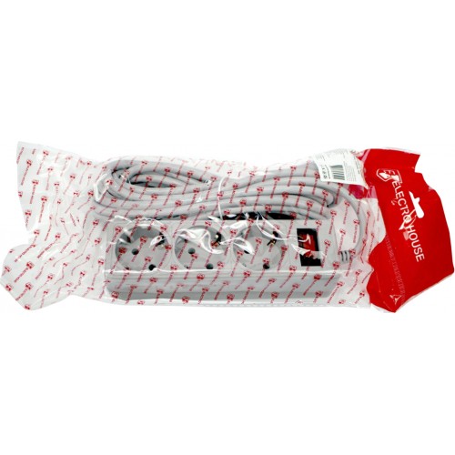 Мережевий фільтр "Electro House" 3гнізда 5м+вимик.+зазем. сірий 10A №EH-NFG-3.5(20)