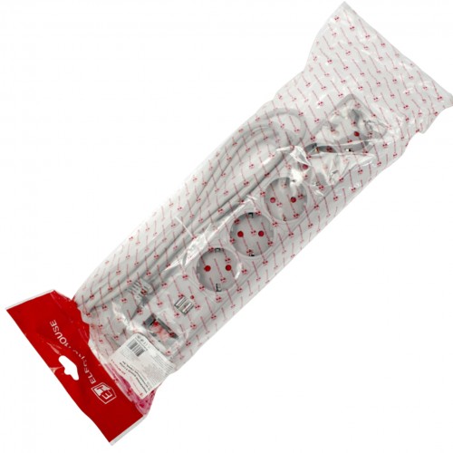 Мереж.фільтр"Electro House"5гнізд 3м+вимик.+зазем.2USB,захисні шторки сірий10A№EH-NFGU-5.3