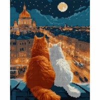 Алмазна мозаїка "Santi" Коти на даху 40х50см,на підрамнику №956058