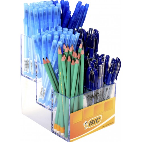 Дисплей настільний "Bic" з наповненням + подарунок 60 ручок Раунд Стік синя