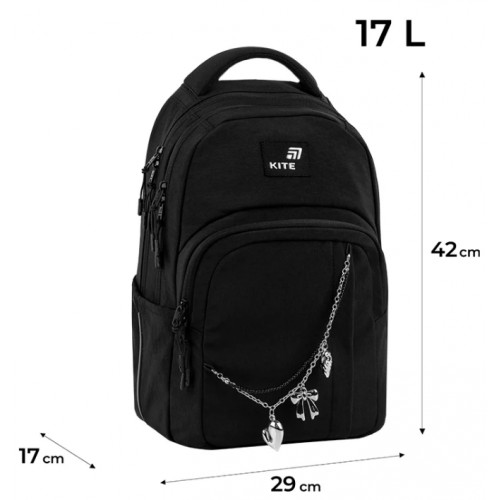 Рюкзак "Kite" Education teens Black&Charm 2від.,5карм. №K26-2578M-1(10)
