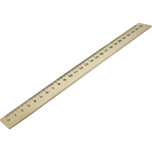 Лінійка дерев'яна 25см (25)(100)