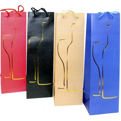 Пакет подарунковий під пляшку "Buromax" 11х38х11см тиснення фольгою BM.2000131(12)