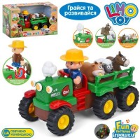 Трактор з причепом,25,5см,їздить,тварини 3шт,в кор-ці,33х20х15см №M6303(12)