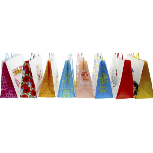 Пакет подарунковий 32х15х30см 10 видів №6170/Мандарин/(5)(10)