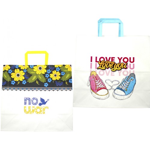 Пакет подарунковий 32х15х30см 10 видів №6170/Мандарин/(5)(10)