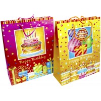Пакет подарунковий папер. "Happy Birthday" 26х10х32см,96-29/2114L №/461399/Leader/(12)