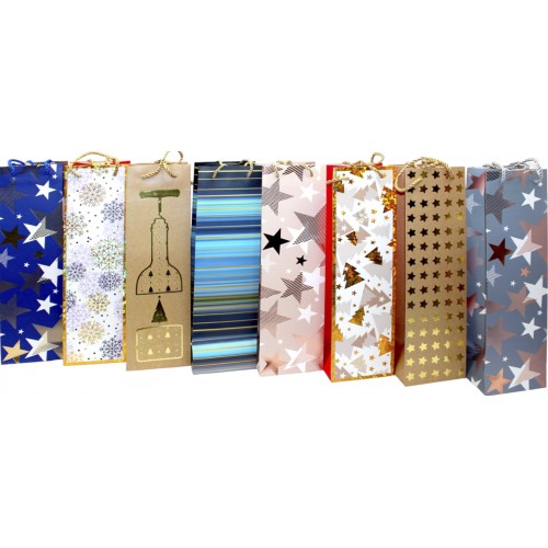 Пакет подарунковий під пляшку "Buromax" 11х38х11см Новий Рік тисн. фольгою BM.2000129(12)