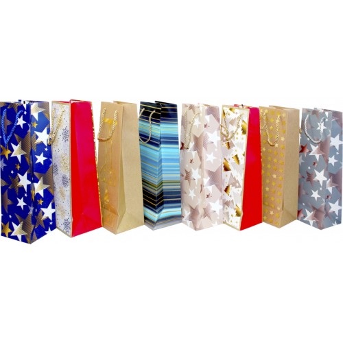 Пакет подарунковий під пляшку "Buromax" 11х38х11см Новий Рік тисн. фольгою BM.2000129(12)