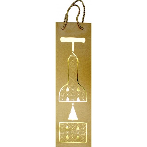 Пакет подарунковий під пляшку "Buromax" 11х38х11см Новий Рік тисн. фольгою BM.2000129(12)