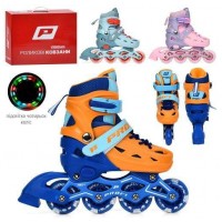 Ролики розсувні р.35-38,рама,шнурівка+бакля,колеса ПУ 70мм,в кор-ці 38х31х13см №A4153-S