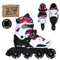 Ролики розсувні р.35-38 рама,шнурівка+бакля,колеса ПУ 70мм,в кор-ці 38х31х13см №A4157-M