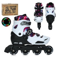 Ролики розсувні р.39-42,рама,шнурівка+бакля,колеса ПУ 70мм,в кор-ці 43х35х13см №A4159-L-W