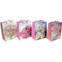 Пакет подарунковий папер. 18х23х8,5см, 3D,4 види №287-M/461664/Leader/(12)