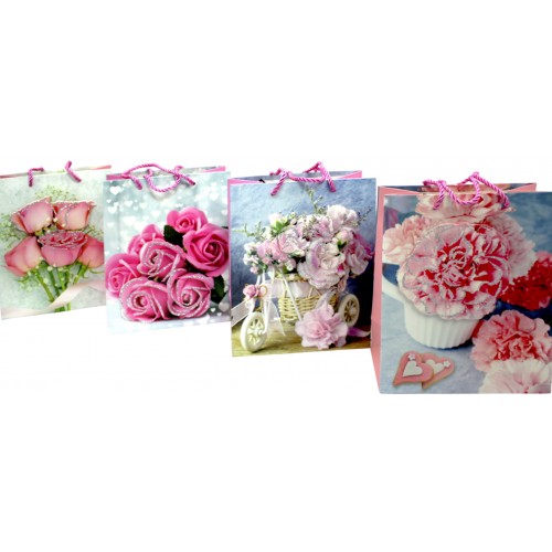 Пакет подарунковий папер. 18х23х8,5см, 3D,4 види №287-M/461664/Leader/(12)