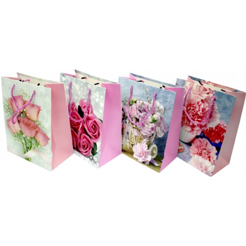 Пакет подарунковий папер. 18х23х8,5см, 3D,4 види №287-M/461664/Leader/(12)