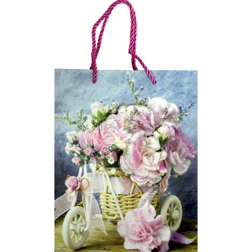 Пакет подарунковий папер. 18х23х8,5см, 3D,4 види №287-M/461664/Leader/(12)